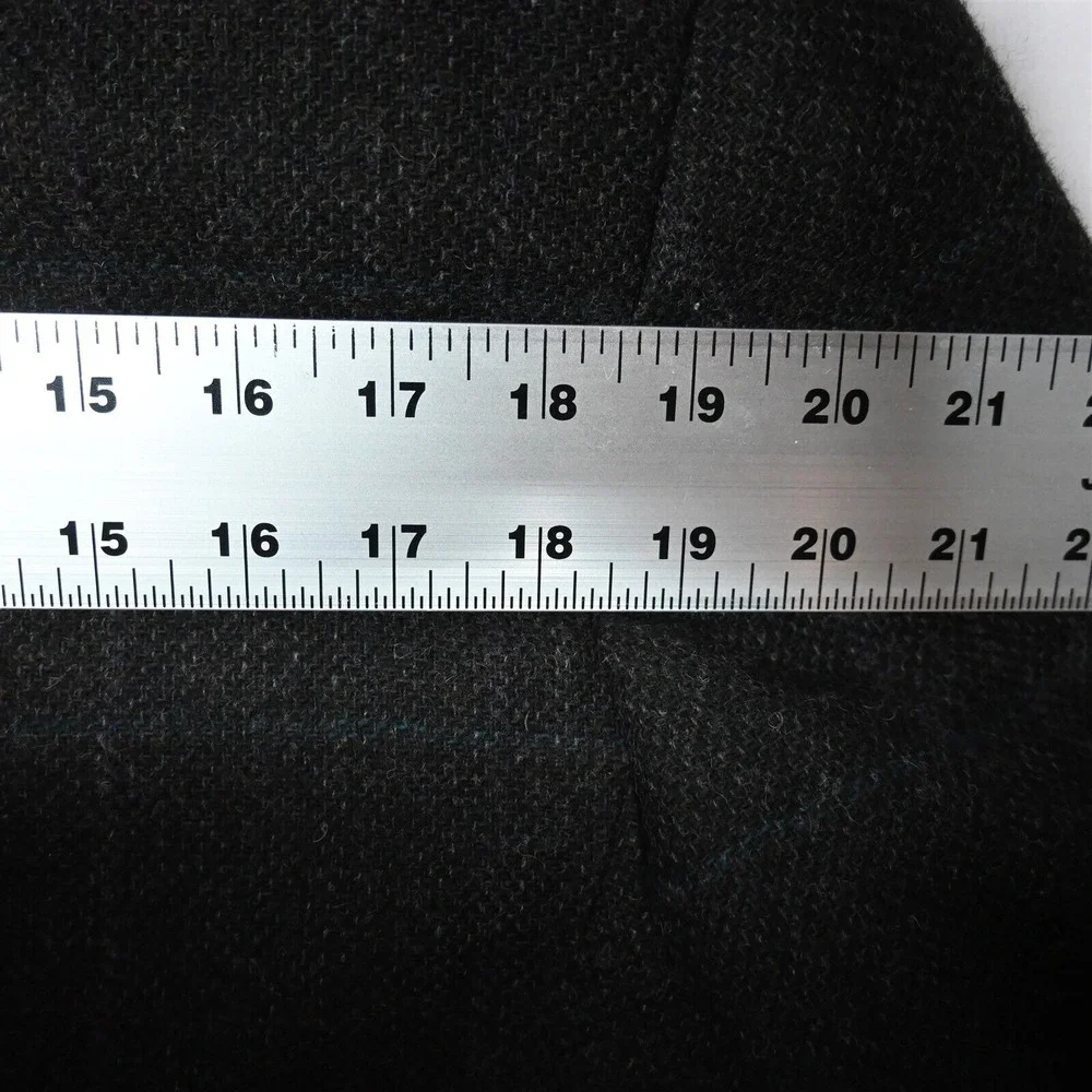 Vtg Bespoke 44L Brown Windowpane Tweed Wool Mens‎ Blazer Sport Coat Jacket